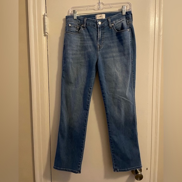 7 For All Mankind Kimmie Straight Crop Jean Size 30 - Picture 1 of 15
